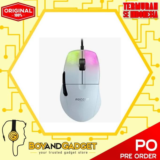 Roccat Kone Pro - Mouse Gaming Ergonomis Hitam dengan Sensor Optik Owl-Eye 19K dan Switch Titan Optical