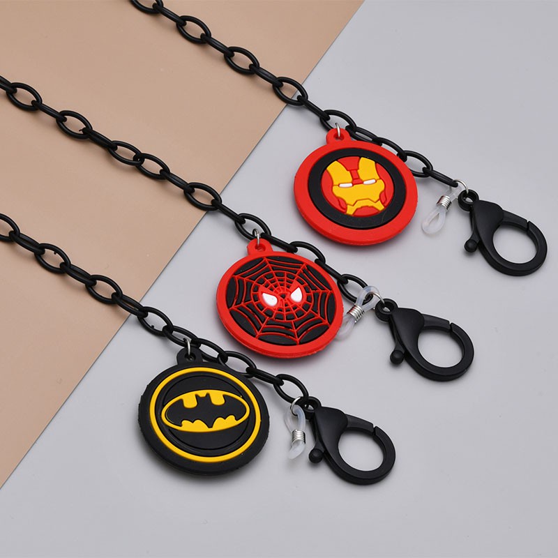 XiaoboACC Strap Masker Rantai Kacamata Anti Hilang Desain Superman Iron Man Captain America Spiderman 50CM