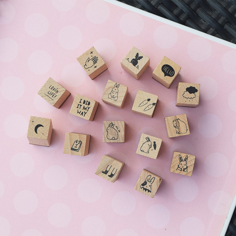 

Lovin Life Mini Wood Stamp / Stempel Kayu Lucu
