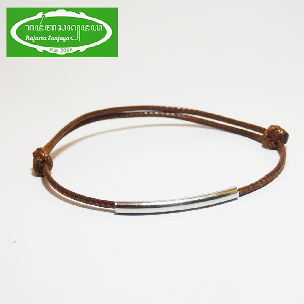 Original Handmade Gelang Rajarta Twist Leather Korean Stainless Spacer