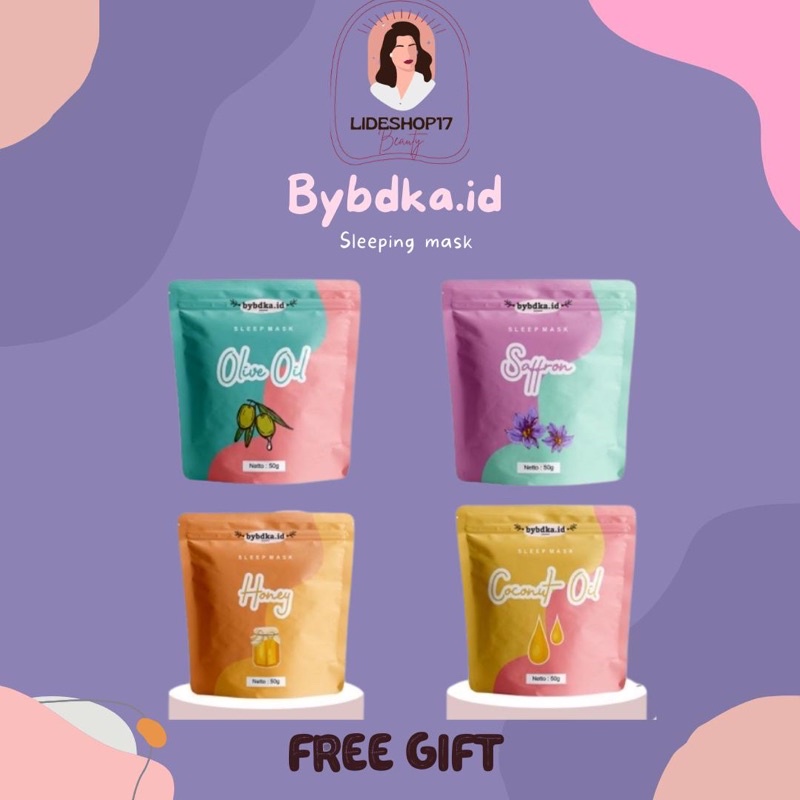 (FREE GIFT) SLEEPING MASK BYBDKA.ID SLEEP MASK BYBDKA.ID SLEEPMASK SAFFRON BYBDKA.ID ATASI JERAWAT