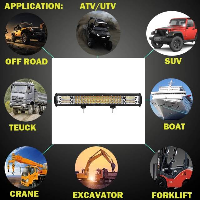 LAMPU LED BAR ROOF RACK ATAS DAN BEMPER MOBIL JEEB OOFFROAD 5 MODE 2 WARNAled bar work lamp panjang 