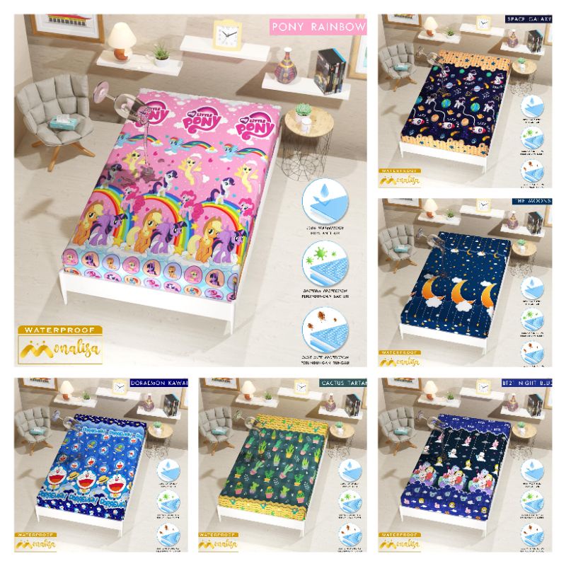 SPREI WATERPROOF 120X200 MONALISA / SPREI ANTI AIR MONALISA