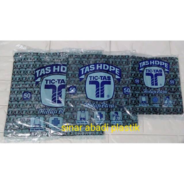 Tic Tas HDPE / Kantong Kresek Tic Tas Hitam Uk 15/21/28