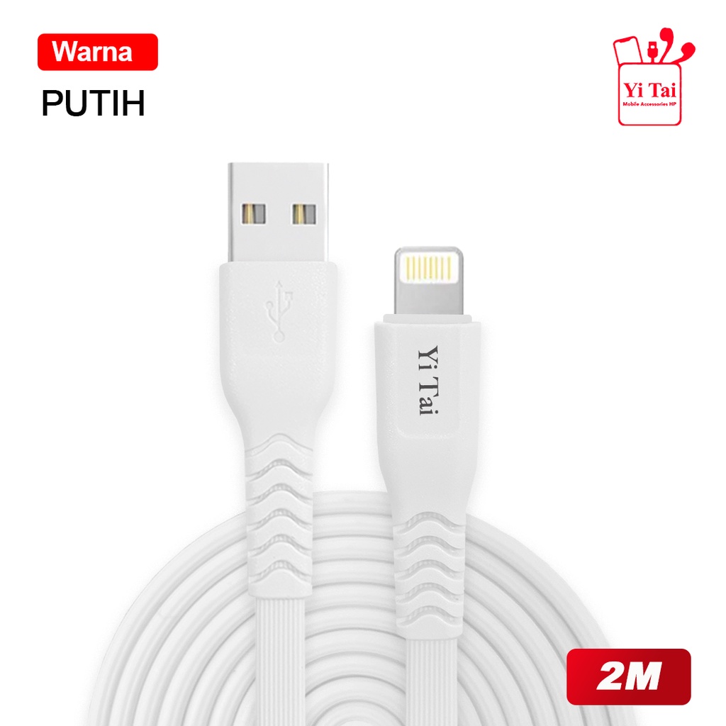 KABEL DATA LIGHTNING 2 METER YI TAI FAST CHARGING QUALCOM 3A YT-200 - BC