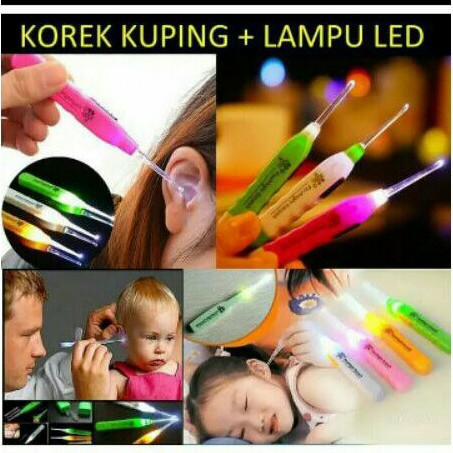 KOREK KUPING PEMBERSIH TELINGA DENGAN LAMPU SENTER FLASHLIGHT EARPICK