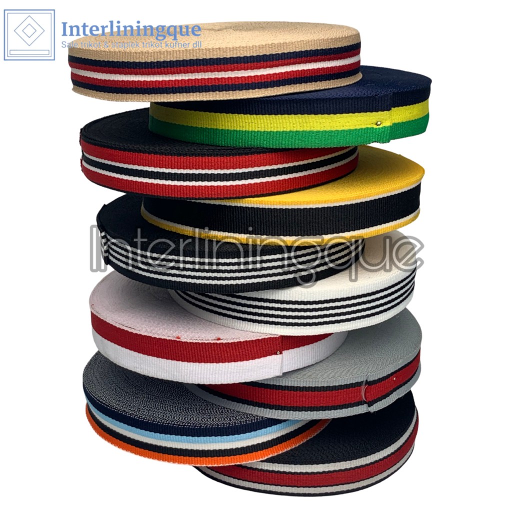 Pita Warna Bendera Lebar 2 CM @28yard | Bias Tape | Pita Craft | Pita List | Pita Handicraft