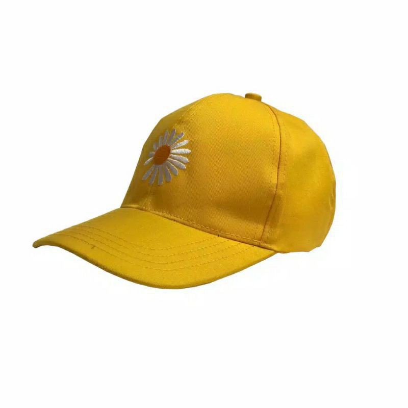 Topi Baseball Motif Bunga Daisy Kecil Gaya Hip Hop Untuk Wanita / Topi-8