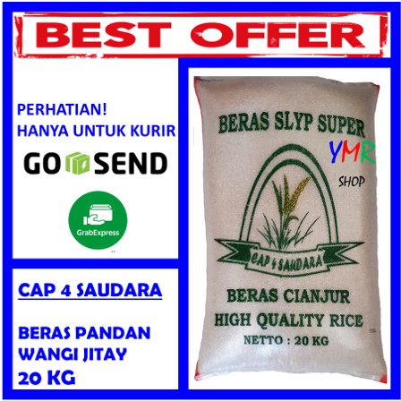 Beras Cap 4 Saudara Pandan Wangi Super / Pandan Wangi Jitay Patahan / Setra Ramos Cianjur Premium Murah 20Kg