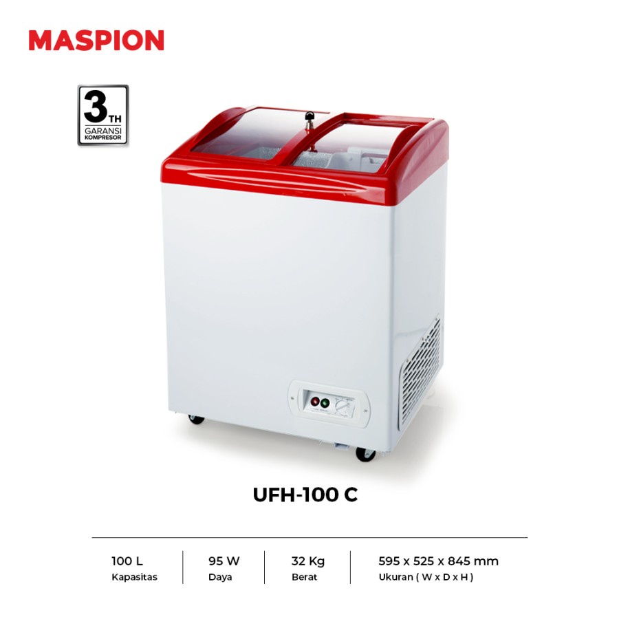 Chest Freezer Maspion Uchida UFH100C / Freezer Box Maspion Uchida 100L UFH 100C