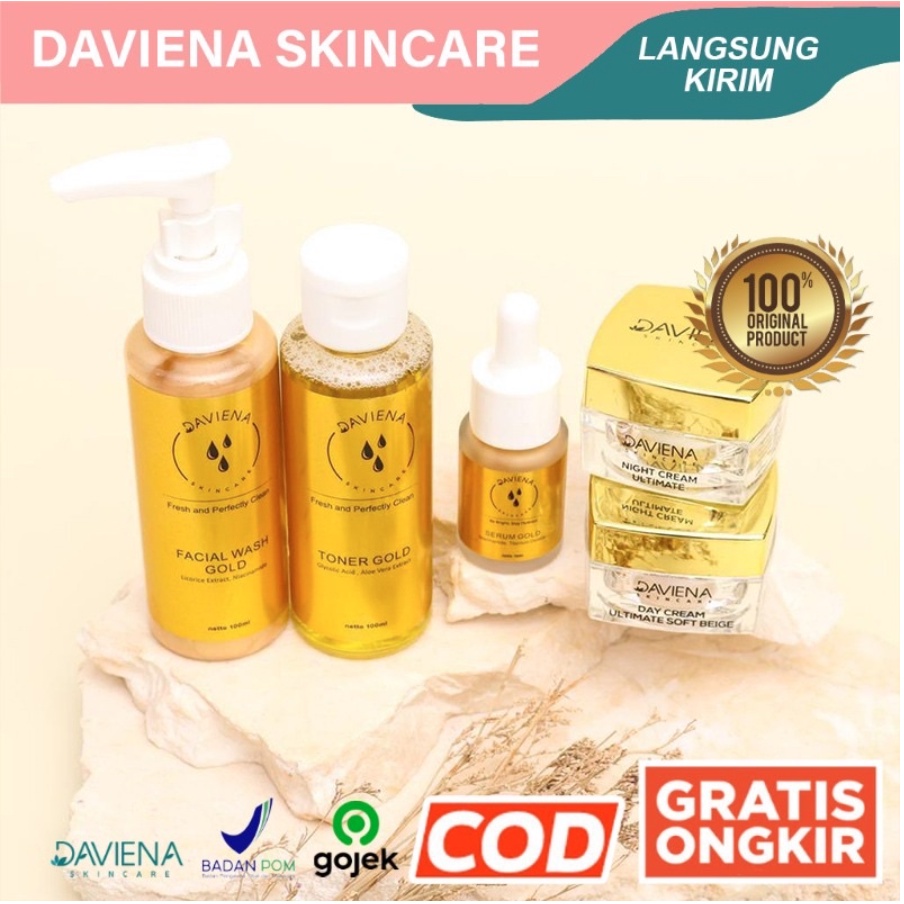 PROMO TERLARIS (READY) NEW PAKET GOLD SERIES DAVIENA SKINCARE| PAKET HEMAT GOLD NIGHT DAY CREAM FACI