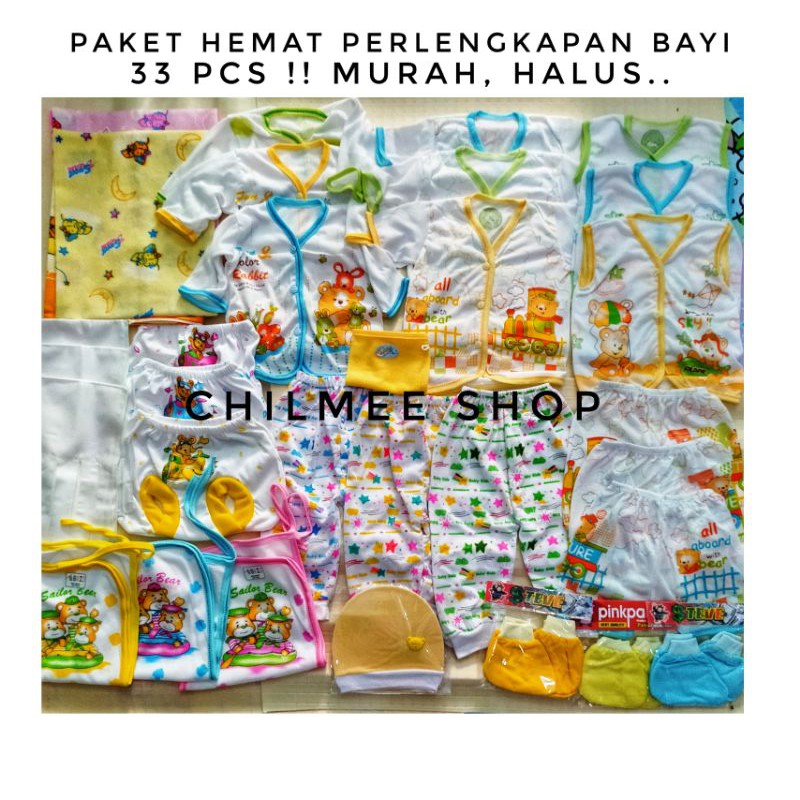 1 Paket Hemat Lengkap Perlengkapan Bayi Newborn 37 Pcs! Paket Baju Bayi Baru Lahir-2