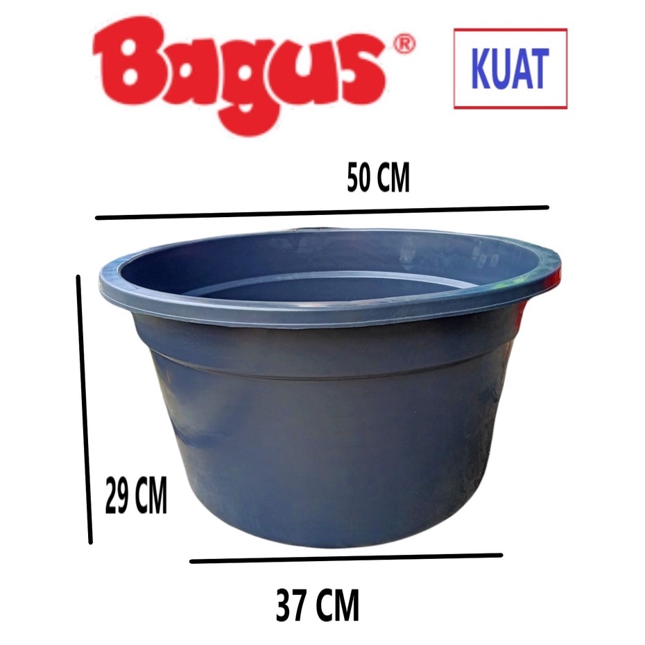 BASKOM KARET ANTI PECAH BULAT 50CM/ JOLANG HITAM / BAK KARET / EMBER