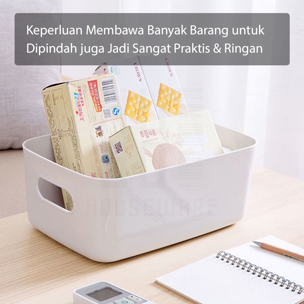 HUGO Keranjang Plastik Serbaguna Tempat Penyimpanan Multifungsi Kotak Penyimpanan Makanan Kosmetik Barang Storage Box Organizer