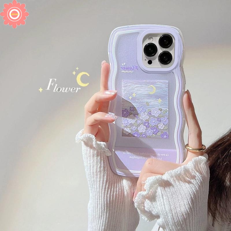 Case Bunga Ungu Lukisan Cat Minyak Untuk Samsung A14 A04 A04S A32 A03S A03 A04E A20 A30 A20S A53 A33 A23 A02S A22 A51 A11 A31 A21S A13 A12 A50 A50S A52 A52S A30S M12 Soft Full Case