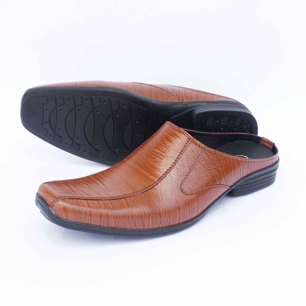 Sepatu Sandal Kulit Asli Pria Model Slop Terbaru S02