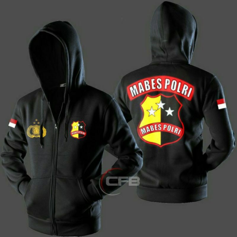 JAKET SWEATER MABES POLRI HITAM
