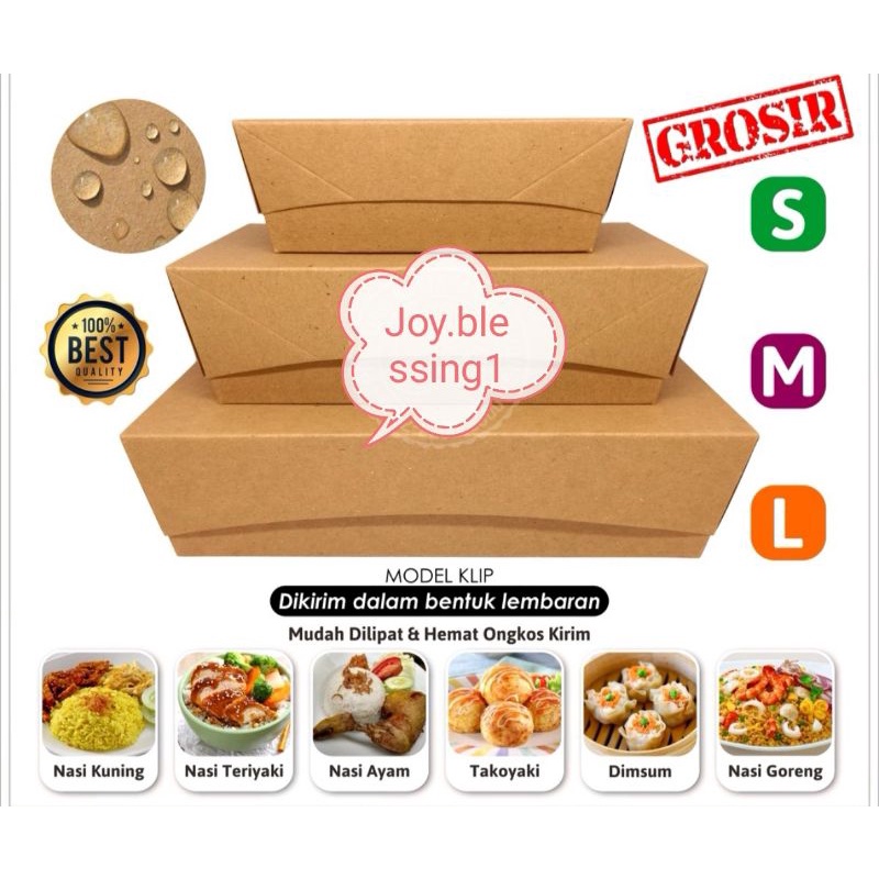 (1 PAK ISI 10 PCS) KOTAK MAKAN DOS COKLAT LUNCH BOX