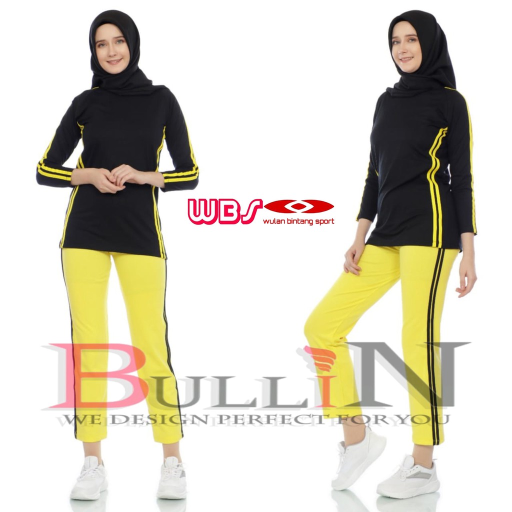 Setelan Wanita Panjang List Olahraga perempuan | set senam