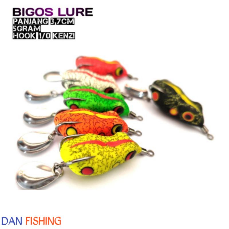 SOFT FROG 3,7 BIGOS LURE || UMPAN CASTING IKAN GABUS DAN TOMAN