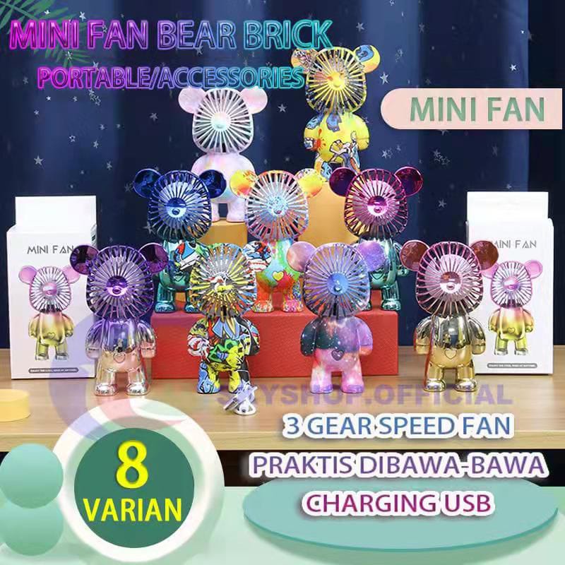 Mini Fan Portable / Mini fan gradasi Beruang / Kipas Portable Gradasi bear