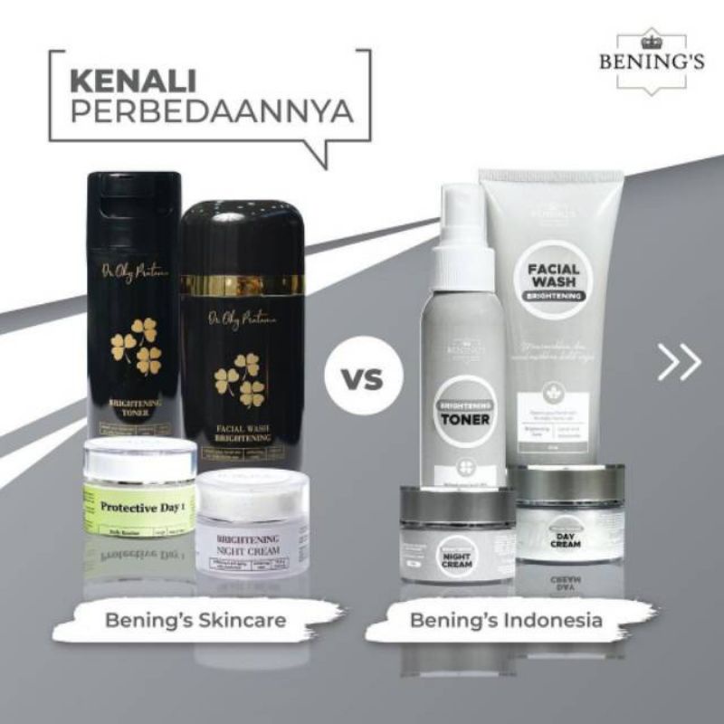 Paket Skincare Brightening Bening Skincare Dr Oky Pratama Pencerah Pembersih Pemutih Wajah Perawatan Kecantikan Termurah Premium