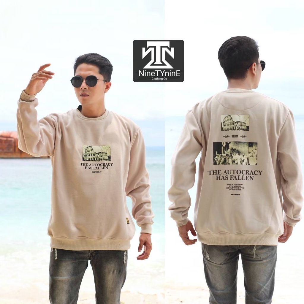 NINETY NINE 2 - CREWNECK SWEATER BLACK &amp; CREAM