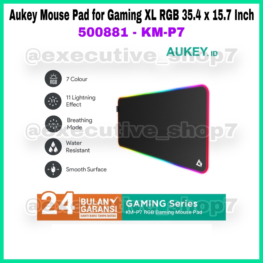 Aukey Mouse Pad for Gaming XL RGB 35.4 x 15.7 Inch - 500881 - KM-P7