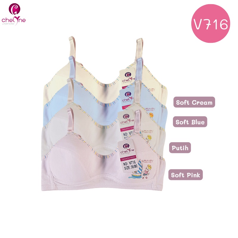 BH Chelyne Busa Tipis Remaja Motif V616 / V716 Mini Daily Bra - Kaos Katun