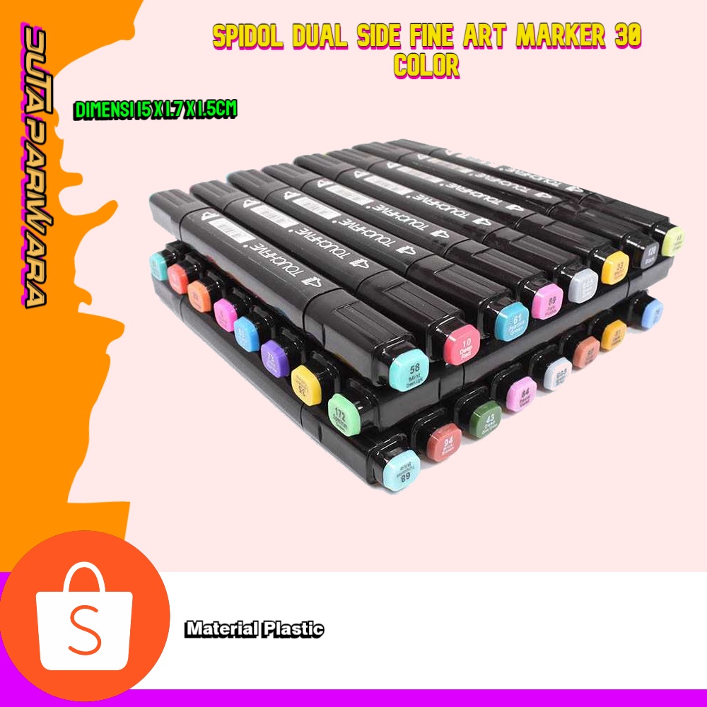 

Spidol Dual Side Fine Art Marker 30 Color Tas Penyimpanan