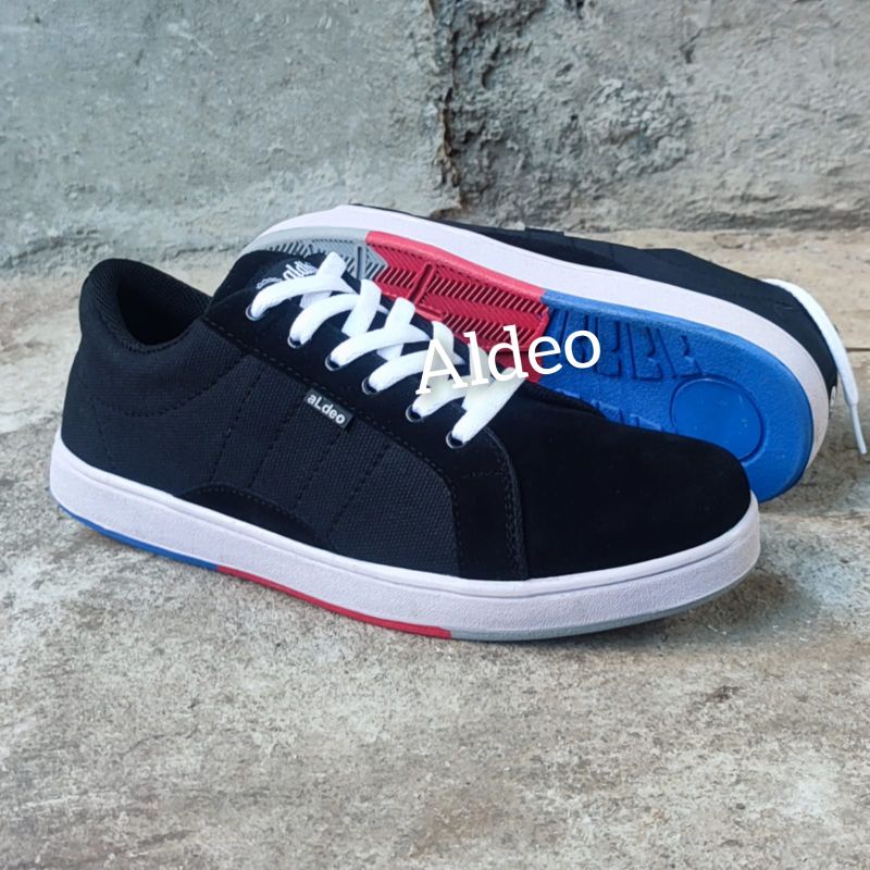 Sepatu Pria Sneakers Original Asli Sneaker Cowok Terbaru ALDEO Hitam Spatu Snekers Cowo Kekinian Buat Nongkrong Black Gum