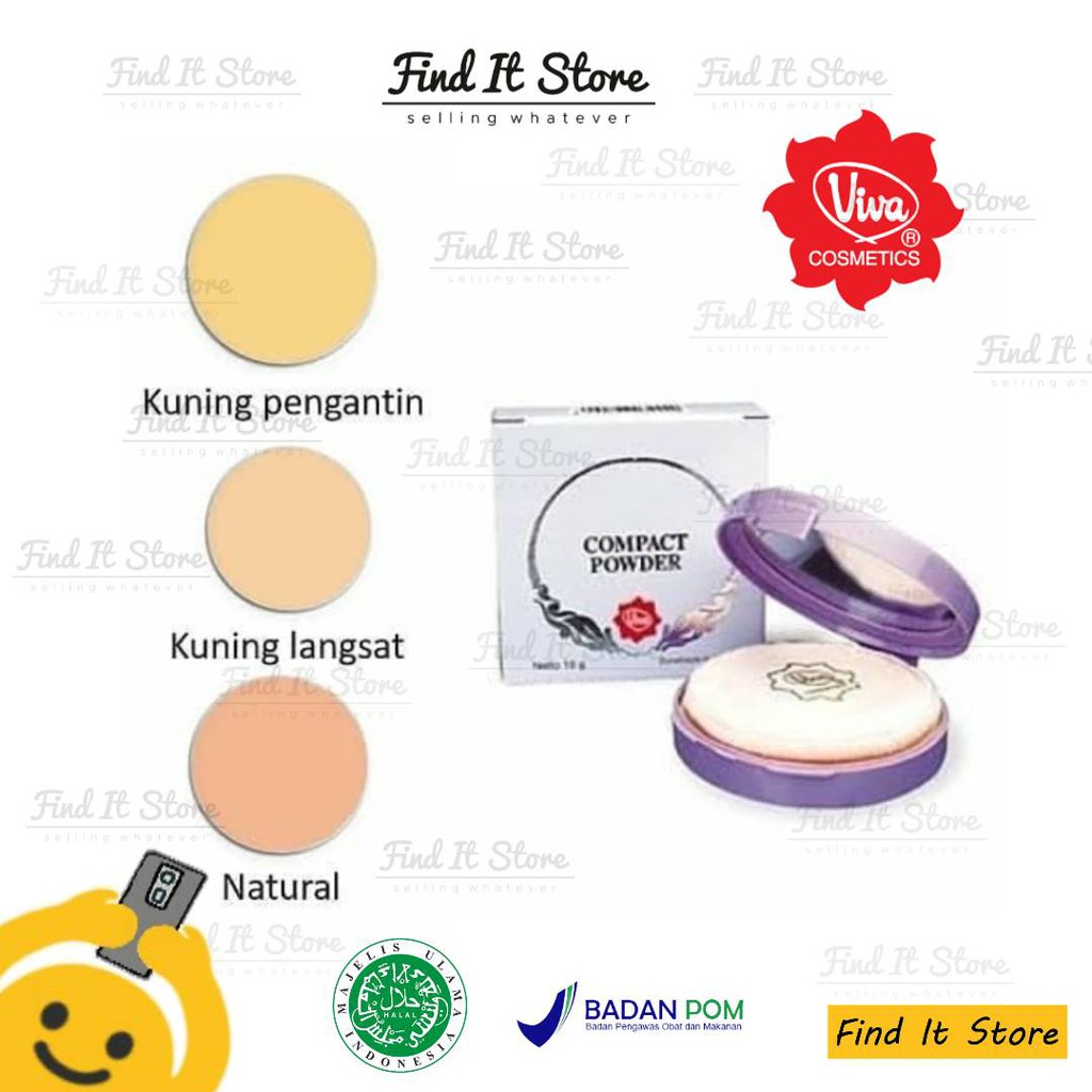 Viva Compact Powder Lilac | Bedak Padat 19gr | BPOM | Halal