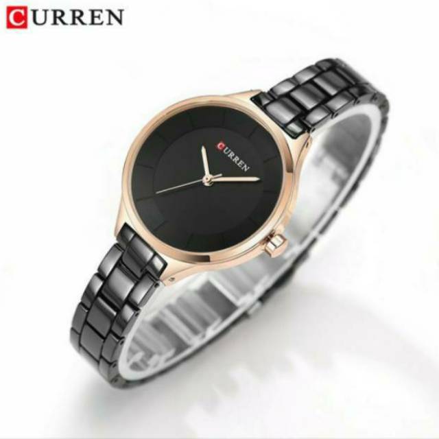Jam Tangan Wanita Curren Hitam Gold