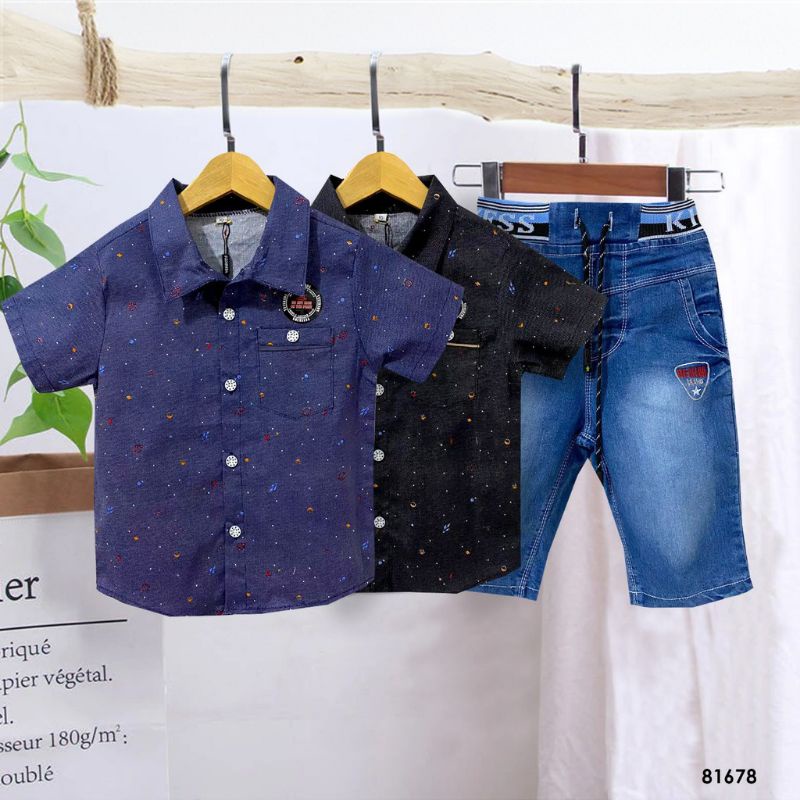 Set Jeans Kemeja YESS KIDS/Setelan Anak Premium/Setelan Anak Fashion