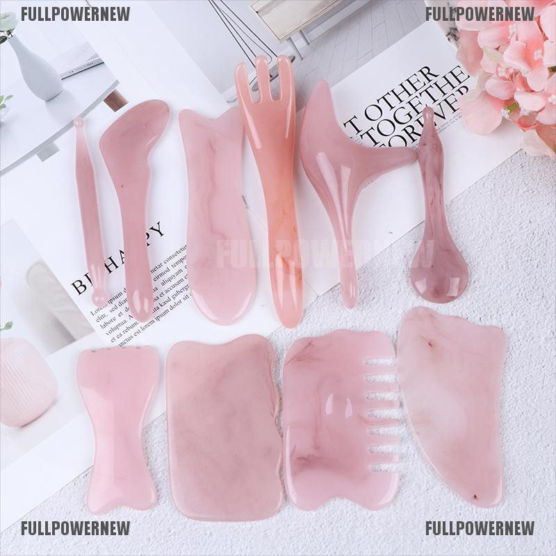 [COD] Flid Natural Rose resin GuaSha Pijat Alat Wajah Gua Sha Papan Pijat Tubuh [HB]