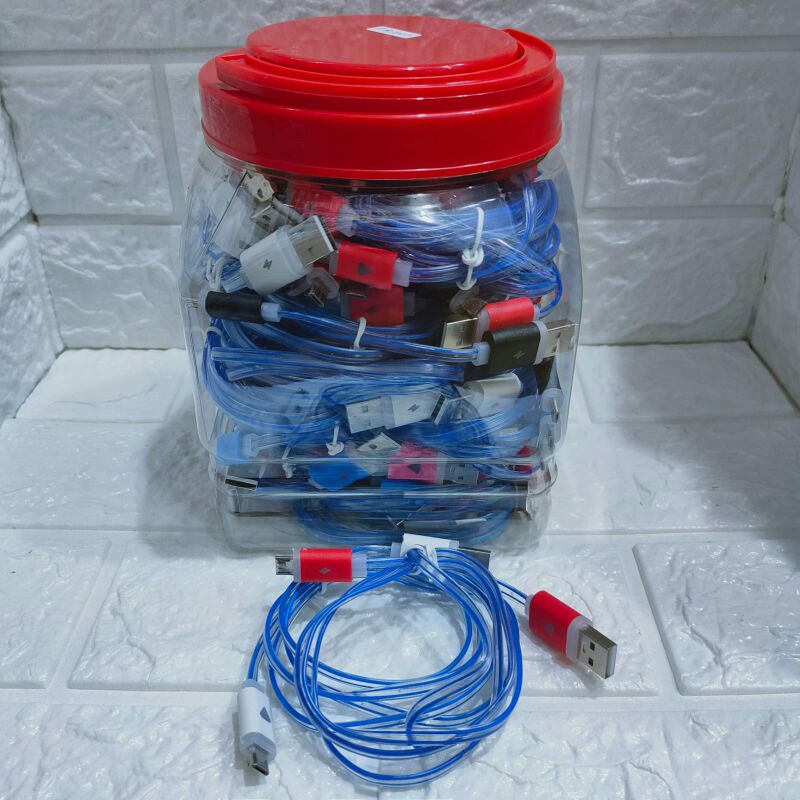 Kabel Data LED Toples Isi 50pc Micro USB