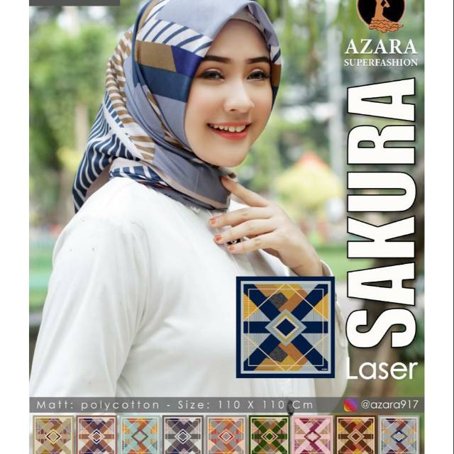 Hijab Segiempat Motif Azara Random Termurah Grosir / Jilbab Segiempat