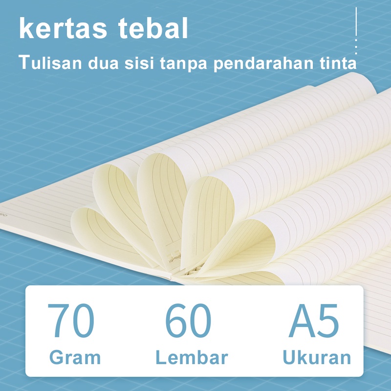 Deli Buku Catatan Notebook Kuliah Notebook A5 Diary Book 60 Lembar 4pcs Aesthetic Buku Tulis Spiral Notebook