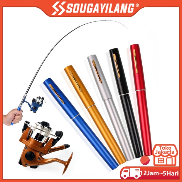 Sougayilang BISA COD- Set Pancingan Pulpen Mini Fishing Rod Pen Joran Pancing Pulpen Pancingan Portable Alat Pancing Paket
