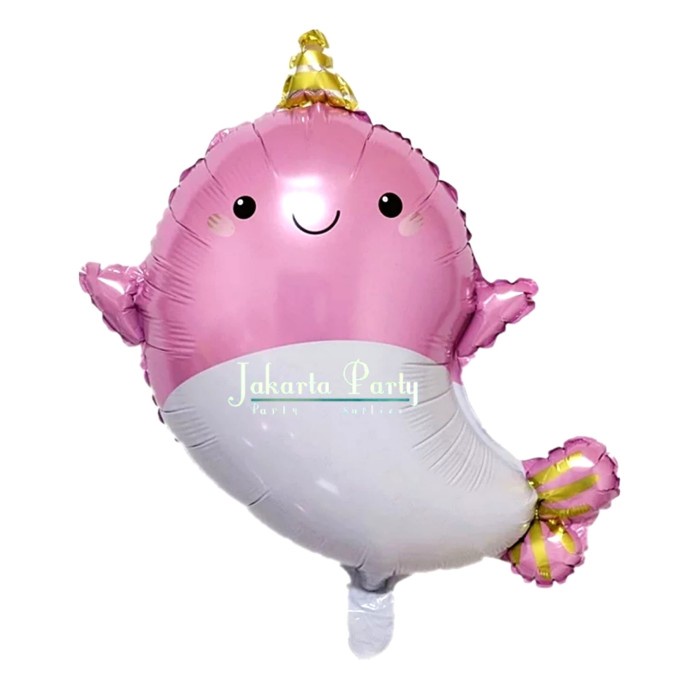 Balon Foil Baby Whale Pink / Balon Foil Binatang / Balon Animal