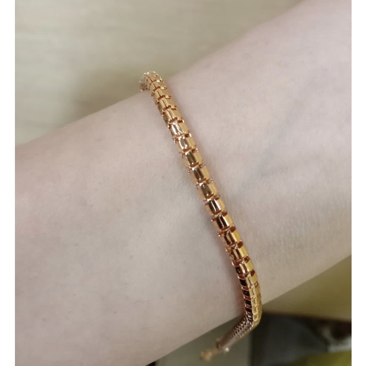 Gelang tangan wanita model dubaian lapis emas yaxiya xuping