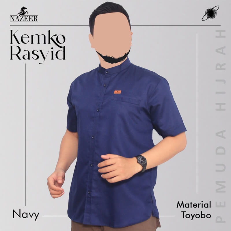 Kemeja Basic Pria Casual Simpel Keren Lengan Pendek RASYID NAZEER