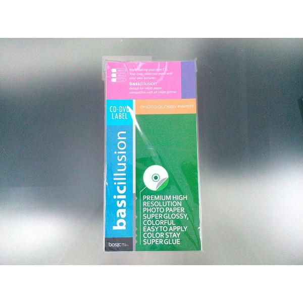 Promo kertas cover CD/DVD Basic Illusion Label Premium Glossy Photo terbaik