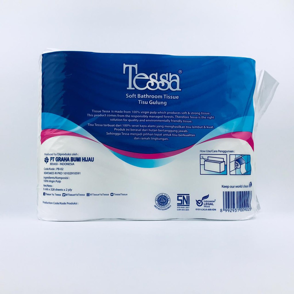 Tissu * Tessa * 6 roll * 328 sheets * 2 ply