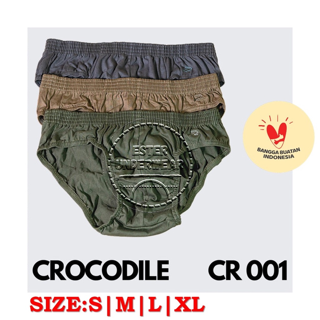 Celana Dalam Pria CROCODILE CR 001 ANTI BACTERIA Isi-3 Pcs/Pack