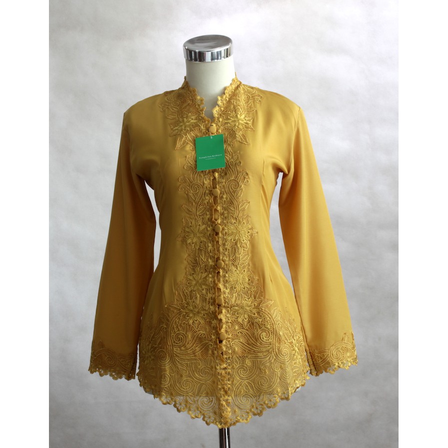 Kebaya Encim Katun Kubus 706 Mustard Emas