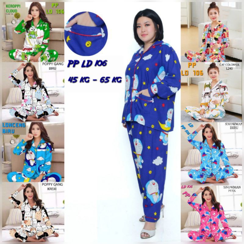 PIYAMA DEWASA KARAKTER LD 106 / PP lengan panjang / PIAMA / BAJU TIDUR / PAJAMAS KATUN JEPANG