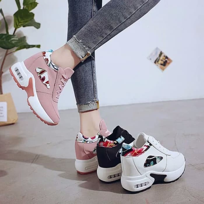 Sepatu Boot Wanita Bunga Boot Korea Sneakers 899 Putih Salem Hitam Murah Shopee Indonesia