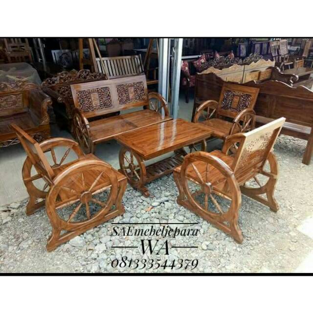 Kursi tamu minimalis roda ukir jati ,murah berkualitas bagus dan awet
