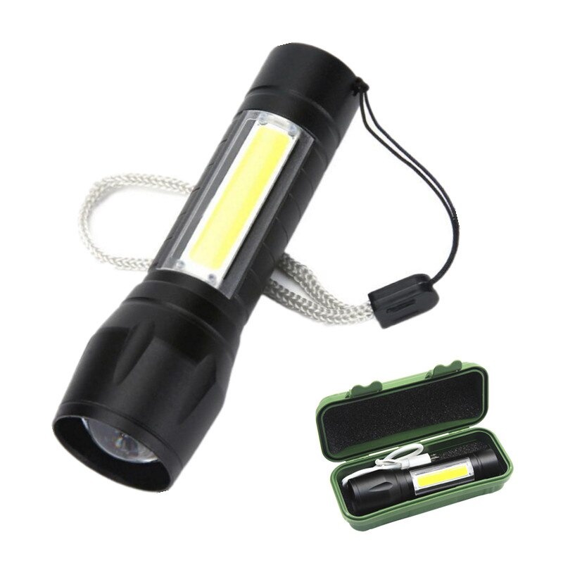 Senter LED Mini USB Senter Mini Led Usb Superterang Rechargeable Q5+COB 2300 Lumens